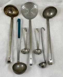 (7) STAINLESS LADLES 8OZ, 6OZ, & 1 1/2OZ VOLLRATH & UNBRANDED, USED - Picture 1 of 7