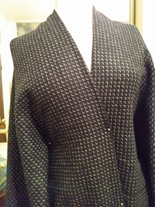 4yds CHIC BLACK & WHITE SUPER SOFT LAMBSWOOL BLEND TWEED CHI CHI DESIGNER FABRIC - Picture 1 of 7