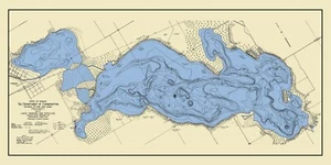 1924 Map of Lakes Wawasee and Syracuse Kosciusco County Indiana - Picture 1 of 5