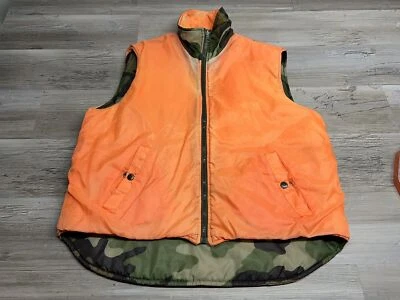 Vtg Winchester Reversible Vest Mens Size L Blaze Orange / Duck Camo Hunting - Image 1 of 4
