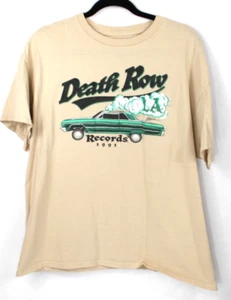 Camiseta para hombre Death Row Records beige con logotipo deletreado talla XL - Imagen 1 de 4