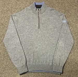 Greyson Golf 1/4 Zip Sweater Men’s XL Cashmere Wool Blend Gray Pullover (Logo) - Picture 1 of 9
