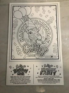 Toys R Us Geoffrey Birthday Club Party Poster 2003 New Unused - Picture 1 of 1