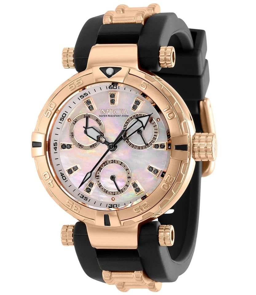 Invicta Subaqua Noma I Women's 38mm MOP Black Spinel Gem Rose Gold Watch 39240