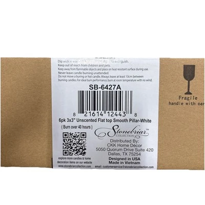 Stonebriar alto 3 x 3 pulgadas 40 horas de duración sin perfume  Foto 1 de 3