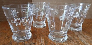Snowflake Glasses Vintage MCM Set Of 4 - Picture 1 of 5