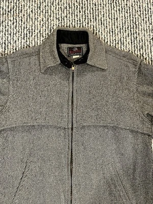 Vintage Johnson Woolen Mills Jacket Mens Gray Herringbone Cruiser USA Size 16 - Image 1 of 4