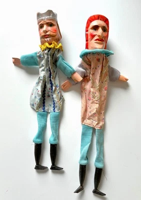 2x alte Handpuppen Kaspertheater Handarbeit Puppentheater Charakterkopf - Bild 1 von 3