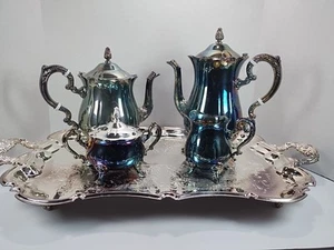 Vintage Leonard Silver Company 5 Piece Coffee and Tea Service Set Silver plated - Picture 1 of 6