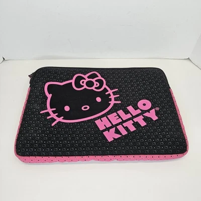 Funda para portátil Hello Kitty 10×15’ negra y rosa con logotipo bonita negra y rosa Foto 1 de 4