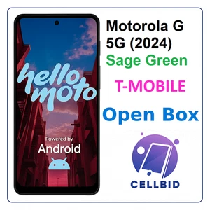 ✅ Scatola Aperta Motorola Moto G 5G 2024 XT2415 VERDE SALVIA 128GB 🔒 Bloccata su T-mobile - Foto 1 di 7