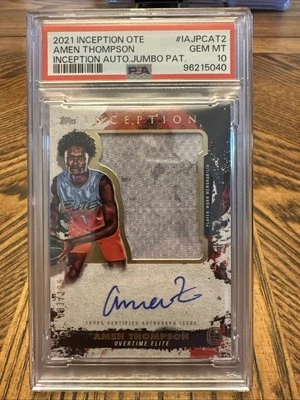2021 TOPPS INCEPTION OTE INCEPTION AMEN THOMPSON RC AUTO PATCH /125 PSA 10 - Image 1 of 4
