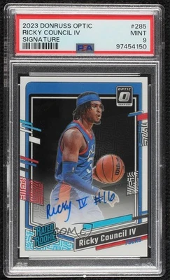 2023 Donruss Optic Rated Signatures Ricky Council IV PSA 9 MINT Rookie Auto RC - Image 1 of 2