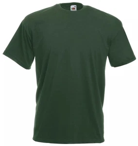 Camiseta de algodón Fruit of the Loom lisa en blanco para hombre verde valor - Imagen 1 de 1