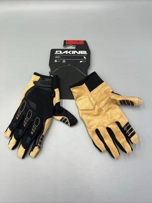 Dakine Cross-X Mountain Bike Gloves, AX Suede, Tan & Black. Men's Sz S, 8. - Image 1 of 4