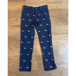 Crewcuts Boys Corgi Embroidered Preppy Chino Stretch Pants Size 12 - Picture 1 of 7