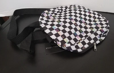 全新 KENDALL + KYLIE 黑色方格 带彩色标志 迷你背包 全新带标签 — 第 1/4 张图片