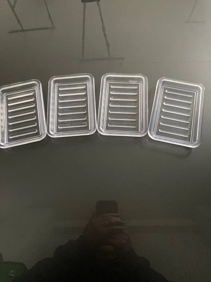 Juego de 4 jaboneras transparentes ahorradores de jabón para baño cocina Foto 1 de 1