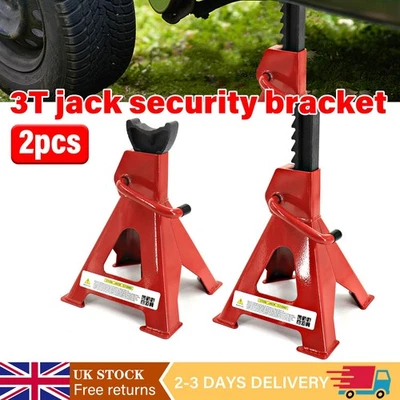 2X 3 Ton Capacity Axle Stands Lifting Stand Heavy Duty Car Caravan Floor Jack UK - Image 1 of 4
