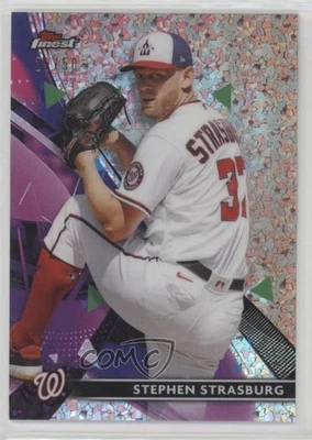 2021 Topps Finest Rose Gold Mini-Diamond Refractor /50 Stephen Strasburg #51 - Image 1 of 2
