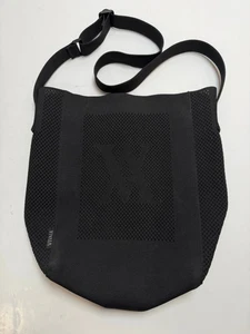 VIVAIA Black Perforated Knit Crossbody Shoulder Bag Womens Adjustable Strap 14in - Picture 1 of 9