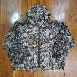 Vtg RedHead Ghillie Jacket Adult S/M 3D Leaf Hunting Outdoors Hooded Full Zip - Picture 1 of 11