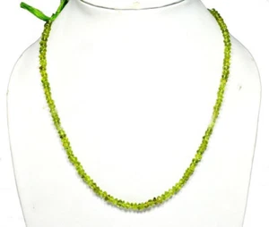 A++ Natural Peridot Gemstone 4mm Smooth Rondelle Loose Jewelry Beads 13" Strand - Picture 1 of 2
