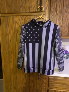 Flag Sweatshirt Camo Black Size Medium Youth - Picture 1 of 7