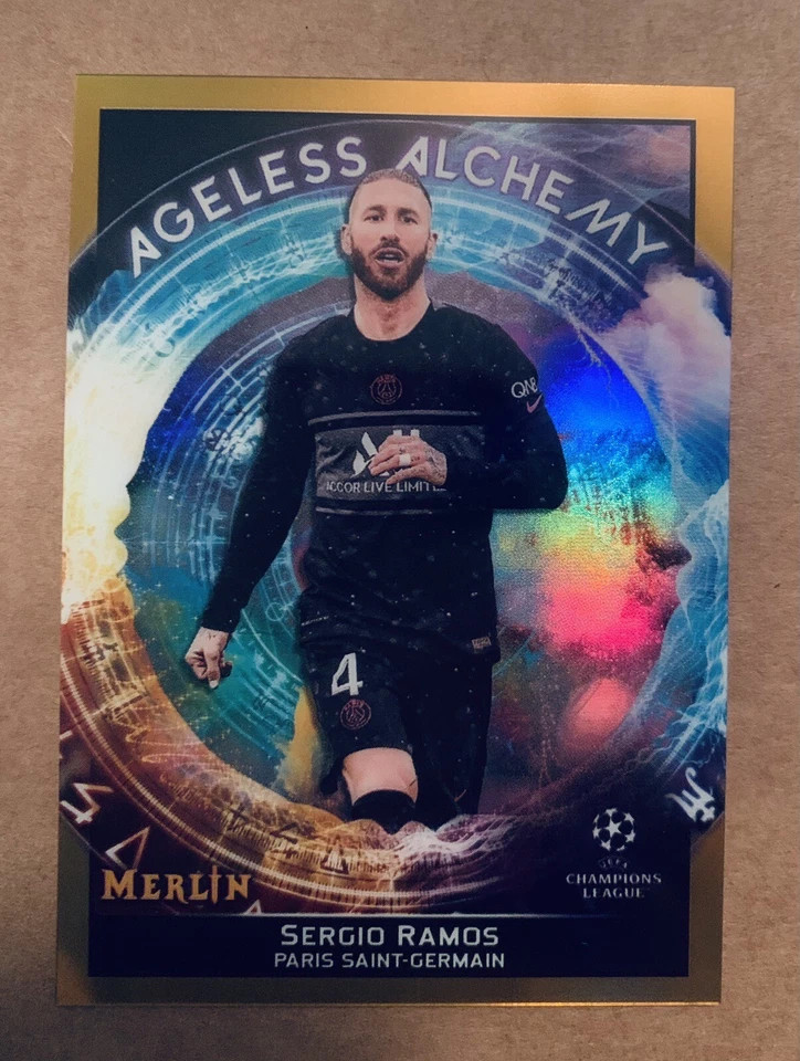 2021-22 Topps Merlin Soccer - Sergio Ramos #25/50 GOLD Ageless Alchemy - - Image 1 of 2