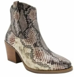 SUGAR Women's TARAH Size 8M Western Booties Blush Multi-Color Snake MSRP $60 NEW - Picture 1 of 5