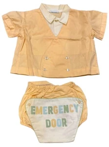 Vintage EMERGENCY DOOR Nannette Baby Toddler Outfit PLASTIC/VINYL LINED Bloomers - Picture 1 of 12