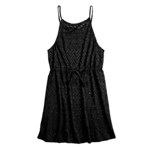 Breaking Waves Crochet Tie-Front Swim Tunic Swim Cover-Up - Girl's Size 10 - Picture 1 of 2