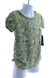 Pink Velvet Baby Blouse Top Pullover Short Sleeve Round Neck Size 4T Color Green - Picture 1 of 4