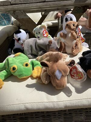 Job Lot Lot 8 X Ty Beanie Babies Bears Rare Retired With Tags • 8£