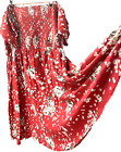 New Torrid Red Floral Dress Sz 3X Mini Challis Smocked Off Shoulder Skater Dress