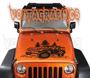 Vinyl Hood Decal for Jeep Wrangler/Gladiator Forest Passage Mountains hood decal - Picture 1 of 1