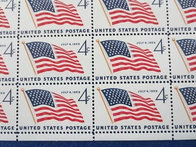 DOC Scott 1132 49 Star Flag July 4 1959 4¢ Sheet of 50 - Image 1 of 4
