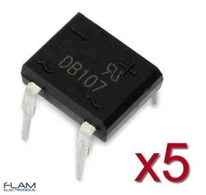 5x Pont de diode DB107 1A 1000V DIP4 - 5pcs Single Phase Diode Rectifier Bridge - Imagen 1 de 3