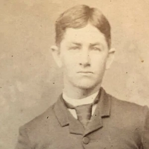 Antique Cabinet Card Photograph Polo, Northern IL Handsome Young Man 3 Pc. Suit - Picture 1 of 7