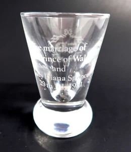 SHOT GLASS of Prince Charles & Princess Diana Wedding 1981 July 29th 3.75" Tall - Picture 1 of 6