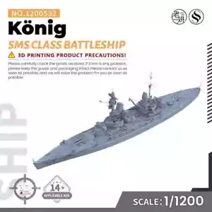 SSMODEL SS1200532 1/1200 Military Model Kit SMS K?nig Class Battleship - Picture 1 of 4