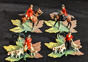 *RARE* PRE WAR 1930'S HEYDE GERMAN FOX HUNTING HORSE DOGS FIGURES PAINTED LEAD 1 - Picture 1 of 19