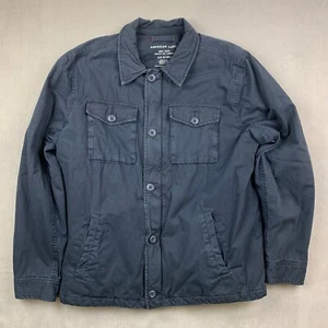 American Eagle Mens Jacket Large Navy Blue Full Zip Button Up Military Coat - Picture 1 of 8