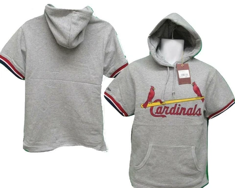 New St. Louis Cardinals Mens Sizes S-M-L-XL-2XL Mitchell & Ness Gray Hoodie $85 Cover