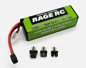 Rage 5300mah 3s 11.1v 60c Hard Case LiPo Battery EC3 XT60 T-Plug RGRLP53003S60U - Picture 1 of 4