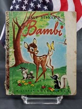Walt Disney's Bambi #D7 A Little Golden Book "T"  Edition 1948 FREE SHIPPING!!!