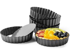 Quiche Pans 6Pcs/Set, 5 Inch Mini Tart Pan 12cm Commercial Grade Non Stick Re...