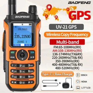 Baofeng UV-21 Walkie Talkie Type-C Long Range AM Rechargeable Ham Radio With GPS - Bild 1 von 11