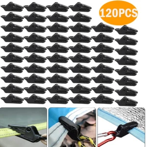 120PC Camping Awning Tarp Clamp Set Tent Clips Hanger Survival Emergency Grommet - Picture 1 of 12