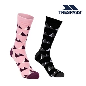 Trespass Unisex Kids Casual Socks 2 Pair Pack Various Patterns Breathable Frolic - Picture 1 of 10